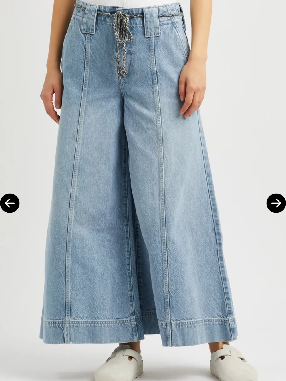 Free People Sheer Luck Wide Leg Jeans Sz 28